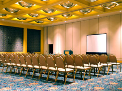 empty conference room with screen