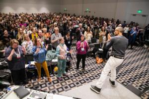 Motivation Speaker getting Crowd Moving
